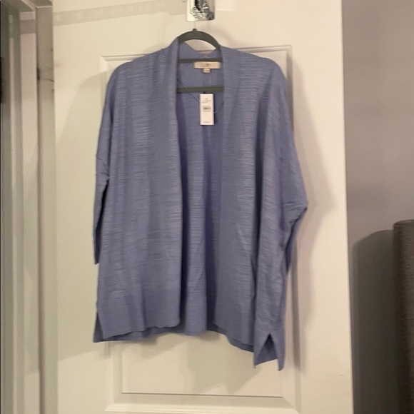 LOFT - Textured Open Poncho Sweater - Picture 3 of 8